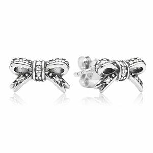 Sparkling Bow Stud Earrings